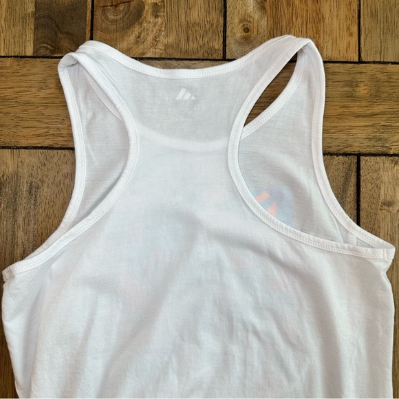 NWOT Adidas Girl Tank Top with Fluorescent Confetti Neon & Side Tie / Size 14 - Picture 8 of 10